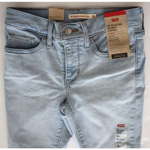 Levi's 311 A0086-0006 Women's Sz 24/US 00/M Blue Mid-Rise Shaping Capri Jeans - Picture 5 of 8